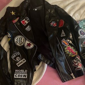 Perfect Condition Patched Moto Leather Jacket